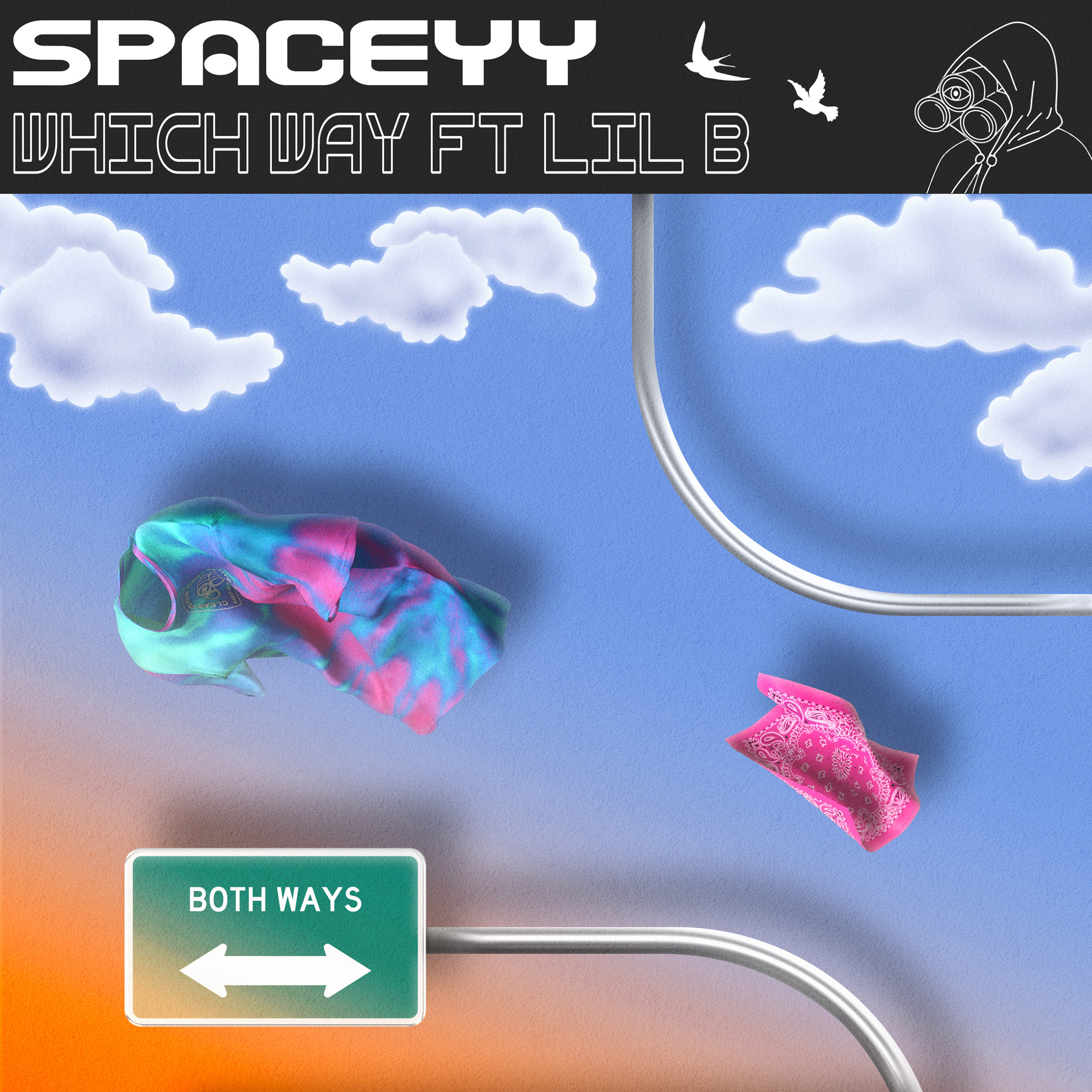 Which Way Spaceyy feat. Lil B single cover illustration - Remy Lewandowski