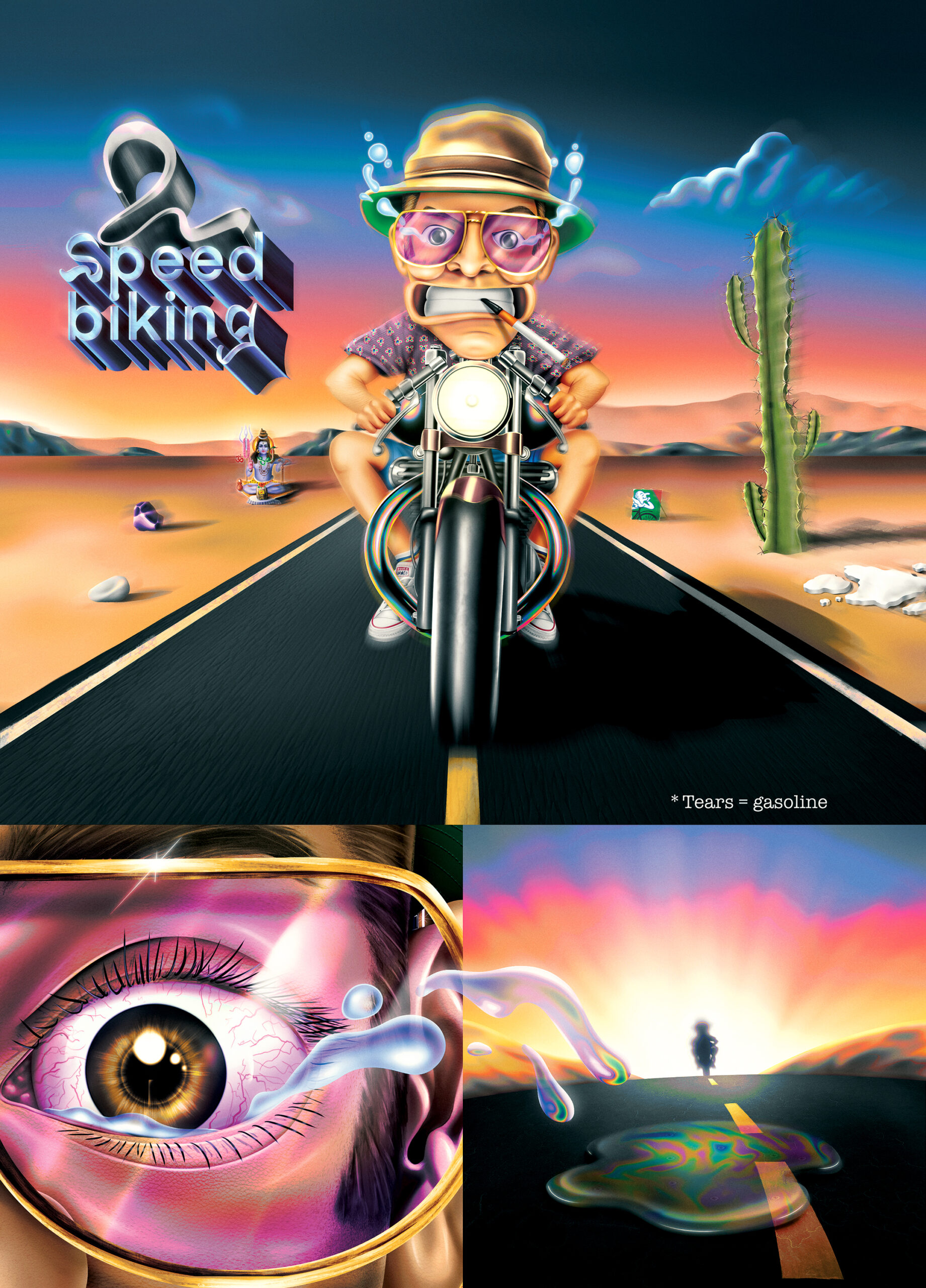 2 Speed Biking book art illustration - Remy Lewandowski